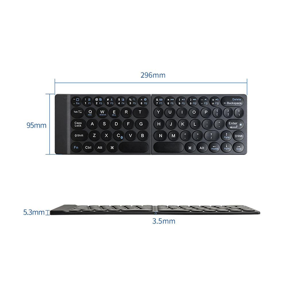 Foldable bluetooth mini keyboard with stand and packaging ultra-thin folding bluetooth keyboard