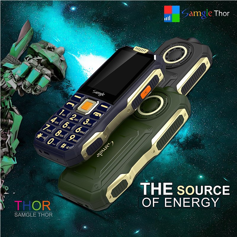 Samgle C1 Basic Keypad Phone 2.4" screen 2G 3G Mobile Phone with 3000mAh Customizable Frequency Band Basic Phone