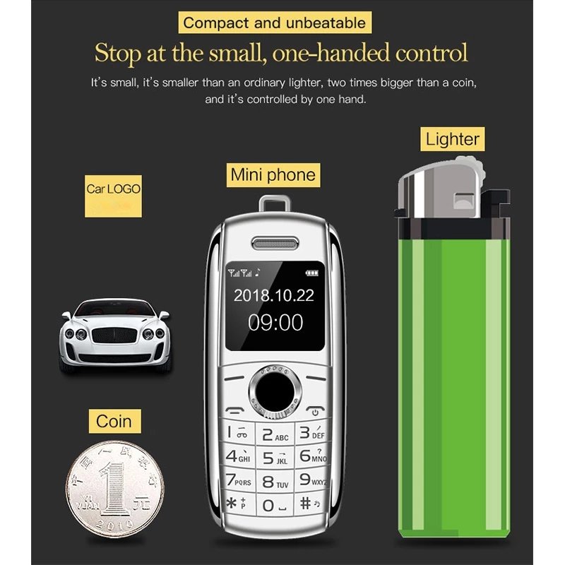 New Mini Mobile Phone X8 0.66" 2G GSM Unlocked Telefone Dual SIM Wireless Bluetooth Dialer Recording Finger Size Small Cellphone