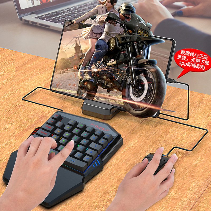 RGB gaming keyboard One hand 35Keys keyboard mobile phone Rainbow Backlight Mini Mechanical game left hand small keyboard