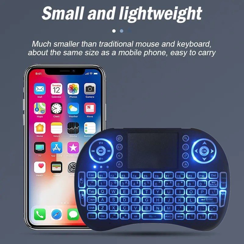 I8 Wireless Mini Keyboard 92Keys Touch computer keyboard with RGB Backlight for Laptop Mobile Phone Office