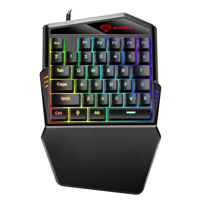 DIVPARD K5 Game Keyboard 35 Keys Waterproof Backlight Mechanical Mobile Phone Keyboard Mobile Phone Game One Hand RGB Keyboard