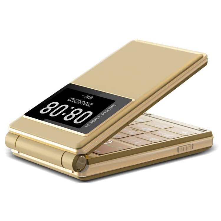 Foldable Flip Senior Mobile Phone Dual Display Large Key Loud Sound SOS Speed Dial Blacklist Dual Sim Card Double Torch