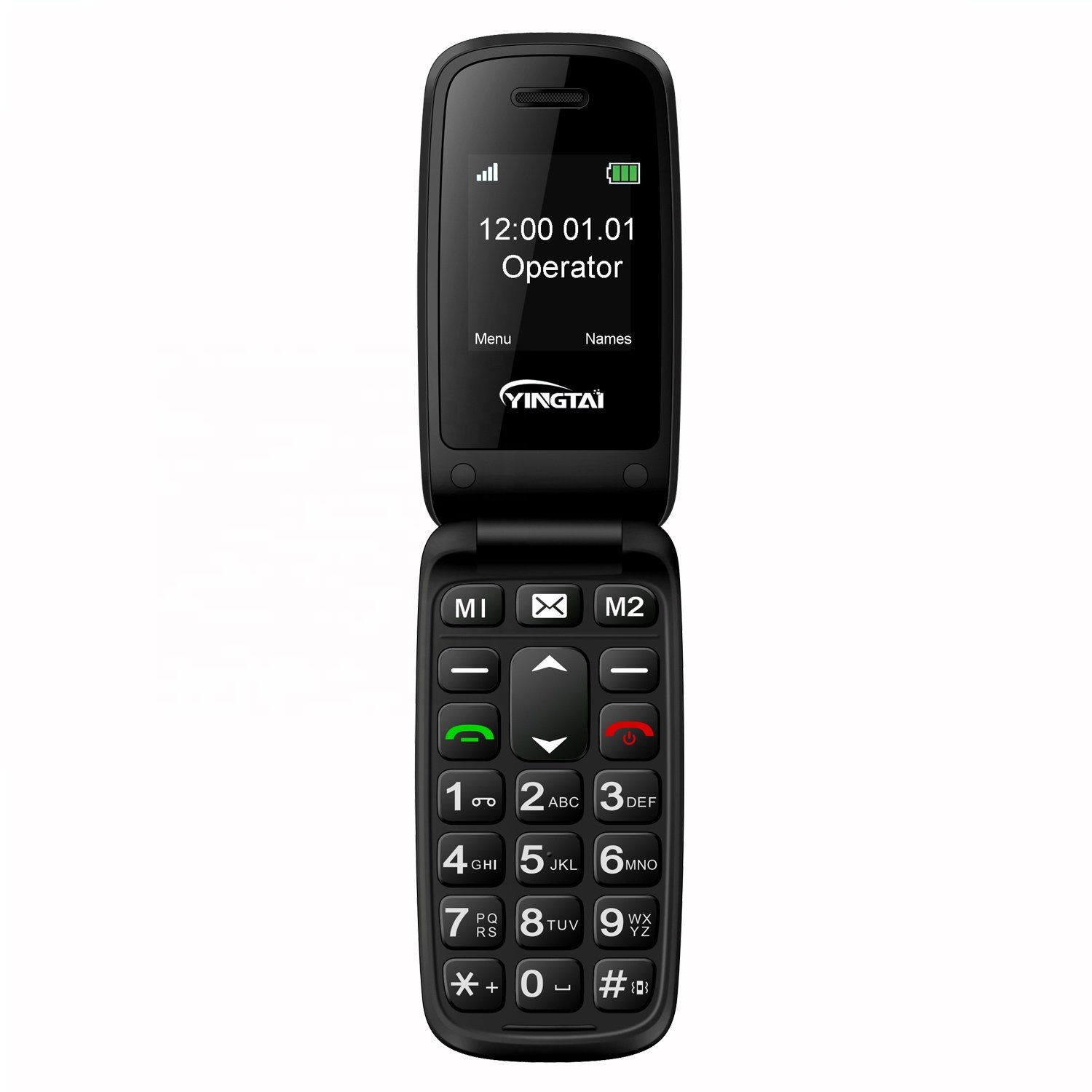 Basic design 1.77" GSM unlocked senior flip phones keypad folding mobile phones with SOS button,torch