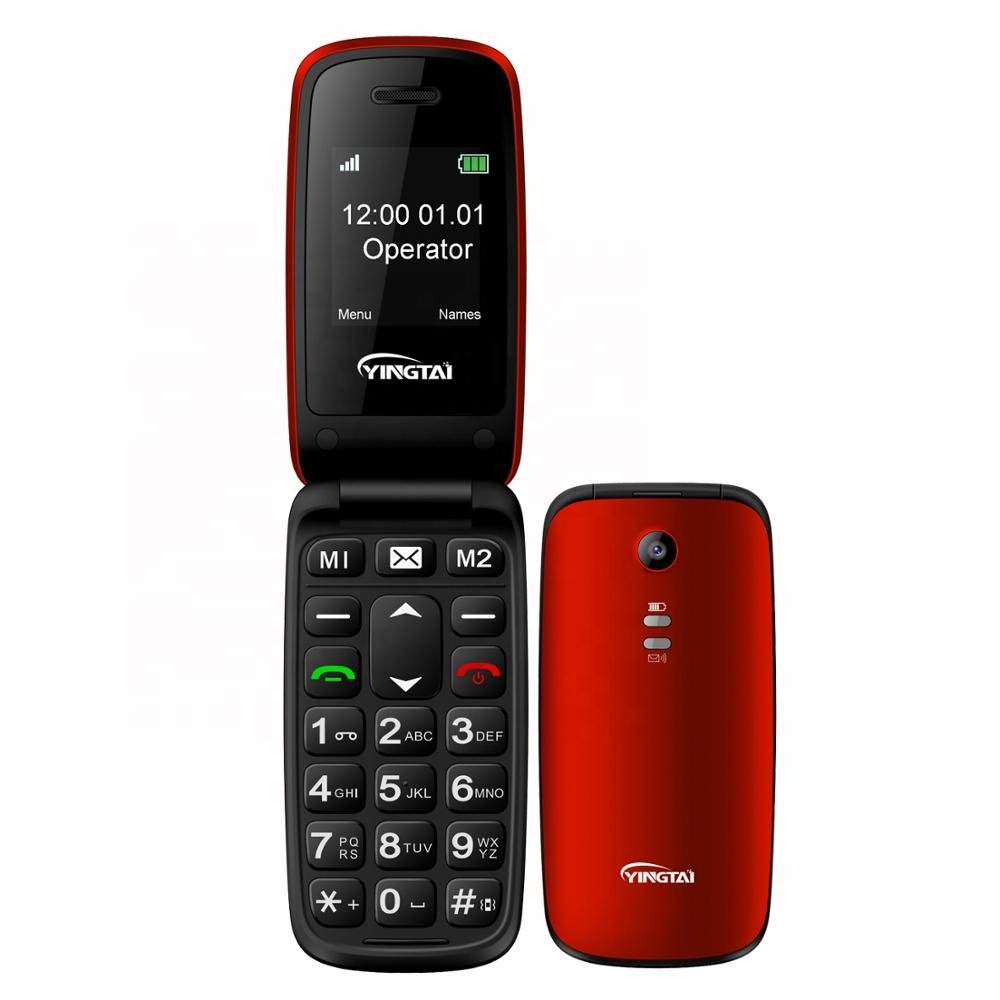 Basic design 1.77" GSM unlocked senior flip phones keypad folding mobile phones with SOS button,torch