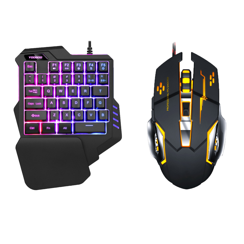 Newest Single Keypad Backlit Gaming Keyboard Mouse For Mobile Phone Game Adaptor