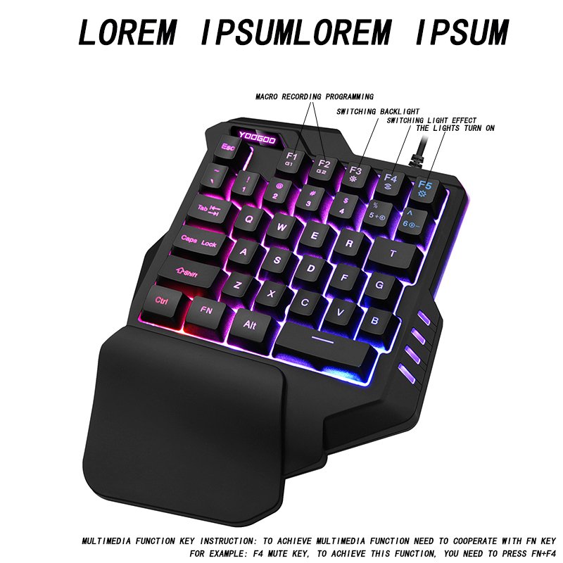 Newest Single Keypad Backlit Gaming Keyboard Mouse For Mobile Phone Game Adaptor