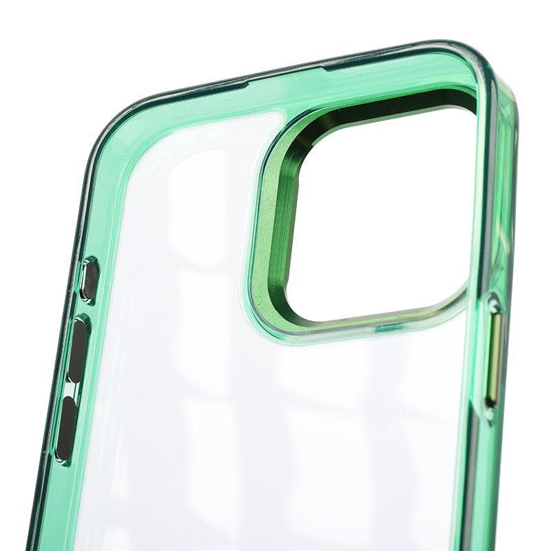 Accesorios para celularesBig hole TPU+Acrylic+ Hardware lens and keypad injection molding high transparent phone case for iphone