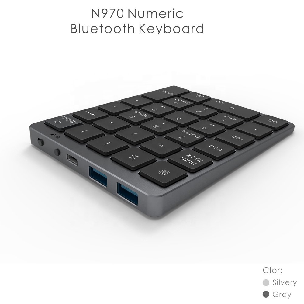 NEW Portable Scissor Structure CNC Aluminum Top cover Slim ergonomic wireless digital Numeric blue tooth numpad keyboard