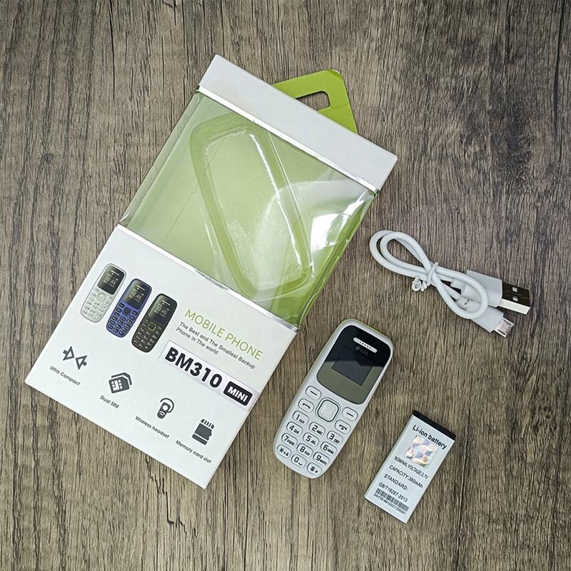 BM310 0.66 Inch Screen Cheap Keypad Mobile Phone 350mAh Dual SIM Card Slots Mini Phone Support 16GB Card Handsfree Headphone