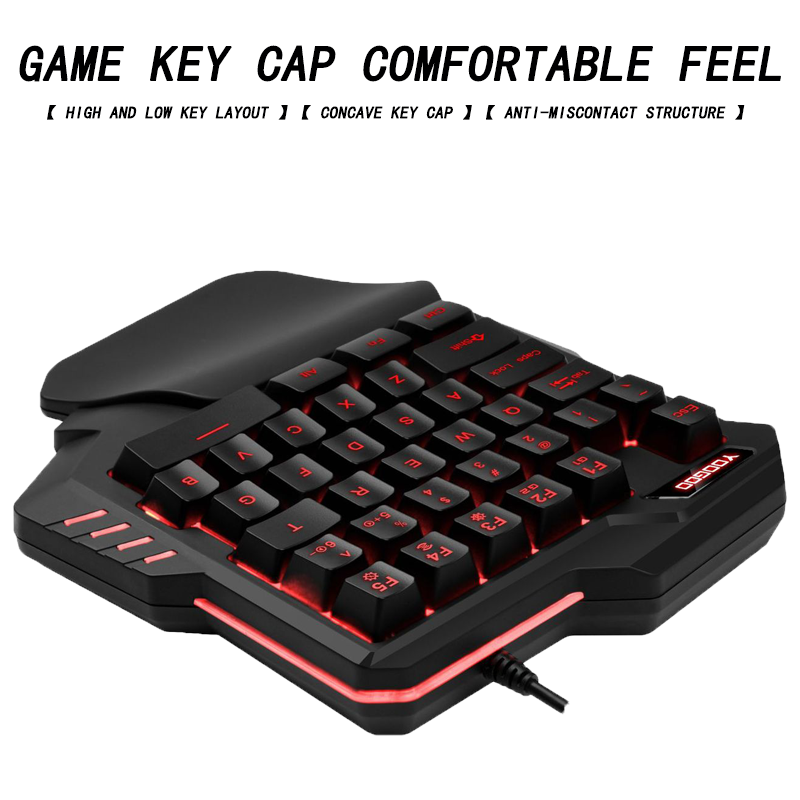 Gaming Keyboard RGB Backlit 35 Key Single One-Hand Mice Portable Mini keypad Gaming Keyboard