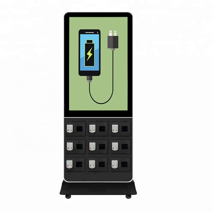 43 inch touch screen keypad advertisement digital signage display mobile phone charging locker