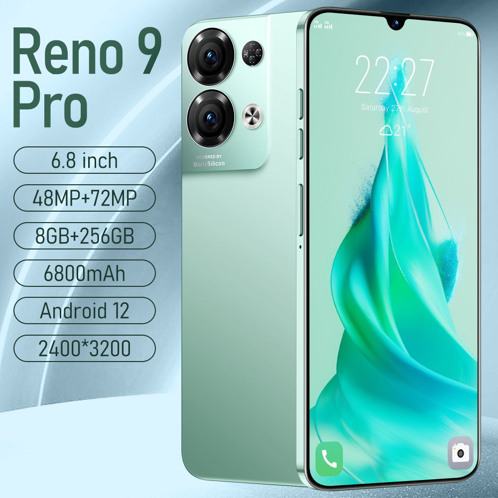 HF023 In Stock Android Smart Cell Phone Reno 9 pro 7.2 Inch Screen Smartphone Android 10.0 12G+512G Face Unlock Mobile Phone