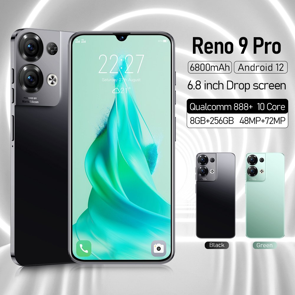 HF023 In Stock Android Smart Cell Phone Reno 9 pro 7.2 Inch Screen Smartphone Android 10.0 12G+512G Face Unlock Mobile Phone