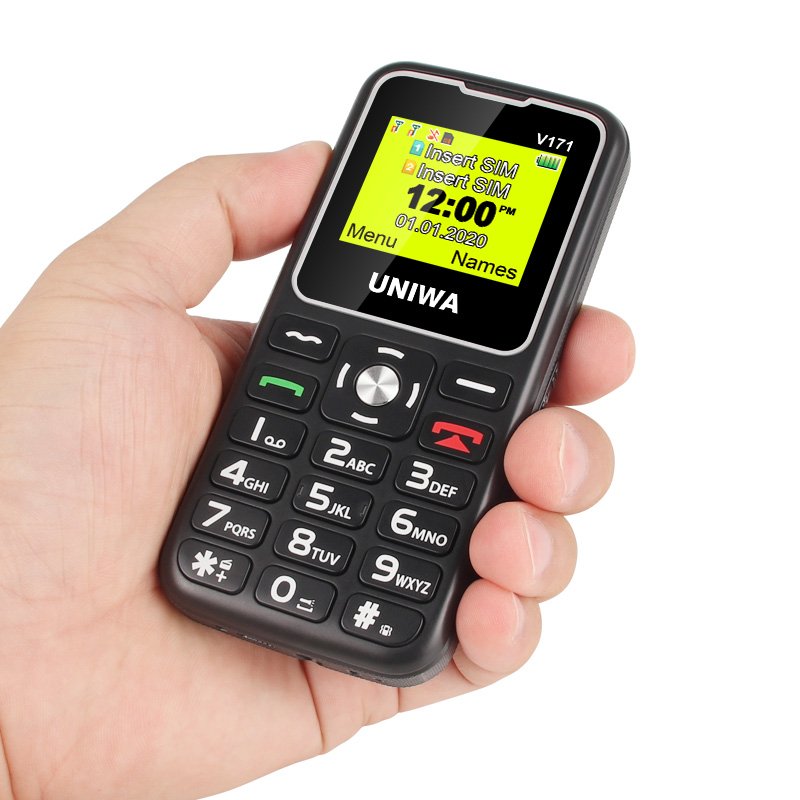 UNIWA 2G 1.8 Inch Full Touch Keypad GSM Built-in 1000mAh Big Battery 2 SIM Card 2 Standby Mobile Phone with Touch Keypad