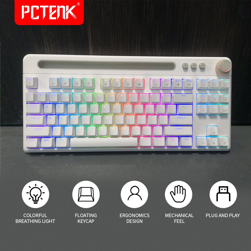 Peripherial Dual Wireless Wired Rechargeable Anti Ghost Mechanical Keyboard Rgb Usb Gaming Backlit Pc Wireless Charger Desktop