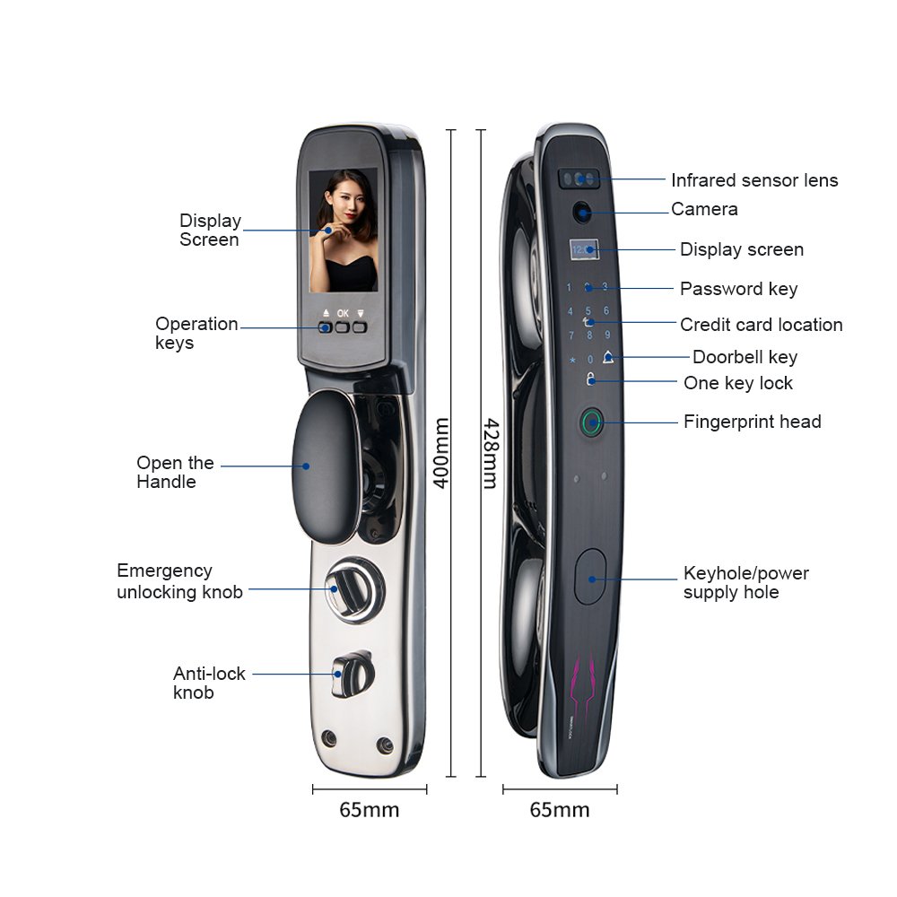 Scanmax Smart Digital Fingerprint Lock Automatic Biometric Lock Rfid Ic Card Wifi App Home Security Door Lock