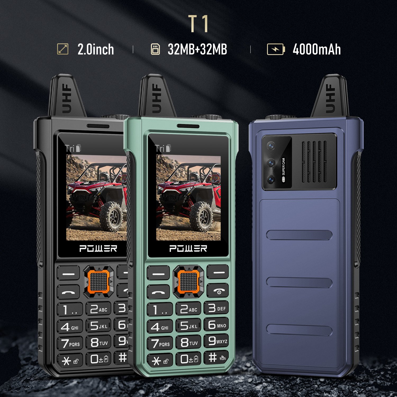 Cheap 2G T1 Rugged Phone Dual SIM Feature phone Waterproof Shockproof Dustproof Mobile phone