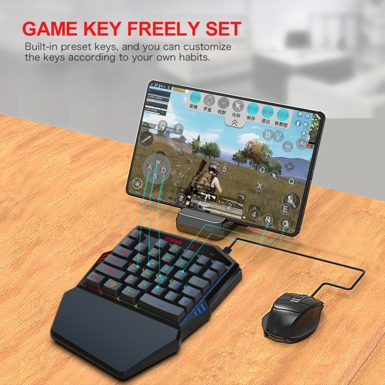 Amazon Hot Selling Single Mini Mechanical Gaming Led Keyboard and Mouse Combo Gamer Kit K99 PU-BG Game Keypad and Mouse