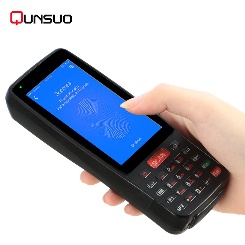 Qunsuo Android 9.0 terminal bluetooth touch screen android nfc reader 4g rugged PDA mobile scanner with keypad