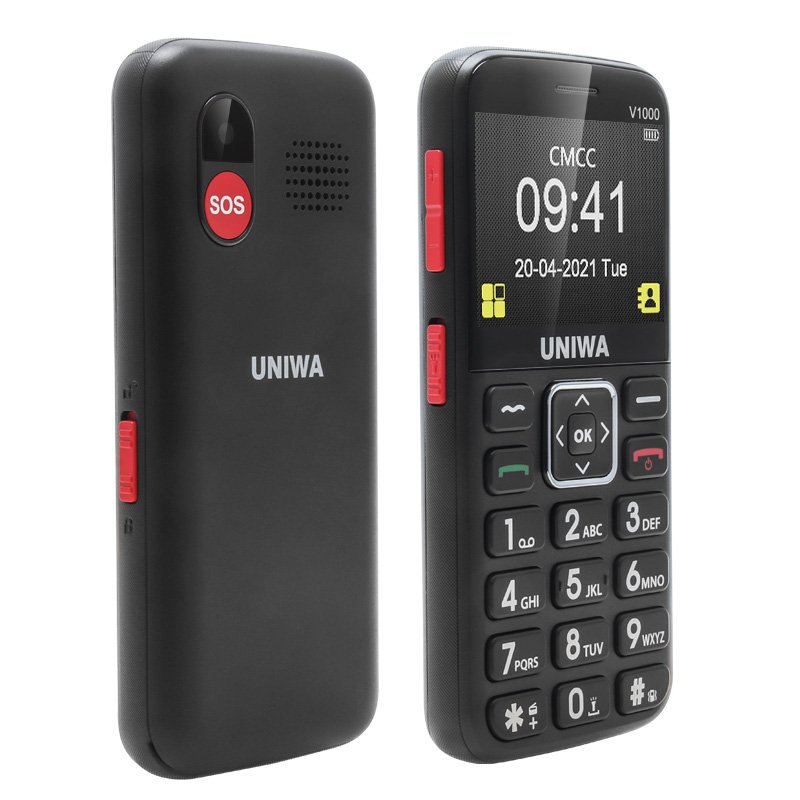 4g keypad phone UNIWA V1000 2.31 Inch Screen Big Button Brand 4G Senior Bar Cell Phone For Elderly with SOS 1700mAh Big Battery