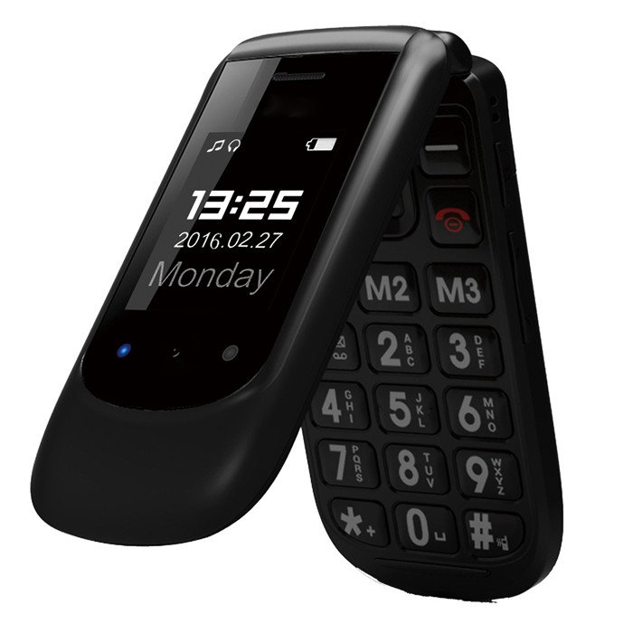 Classical big button keypad 2.4 inch qwerty keyboard flip gsm mobile phone cell phones with sos for emergency