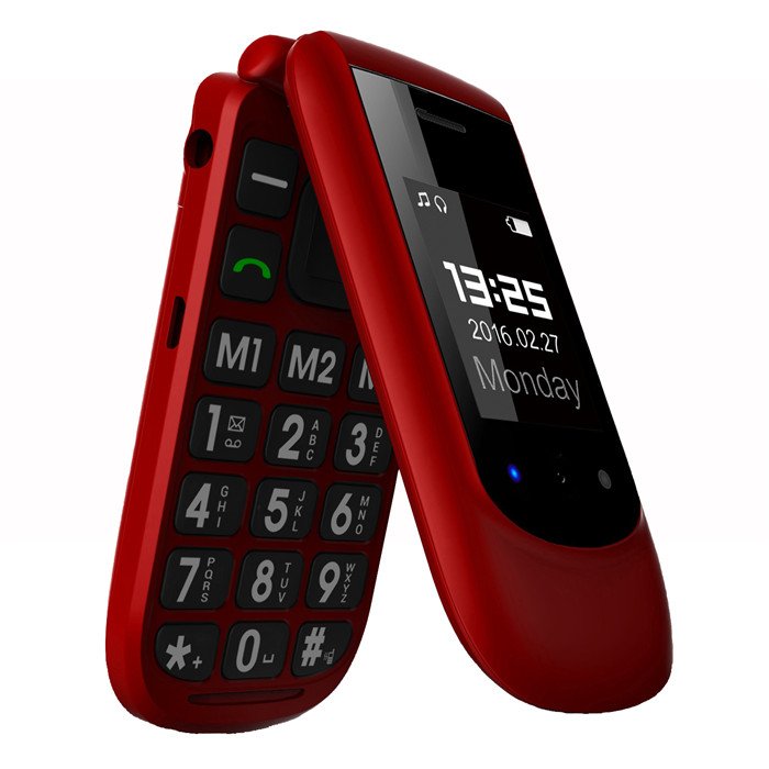 Classical big button keypad 2.4 inch qwerty keyboard flip gsm mobile phone cell phones with sos for emergency