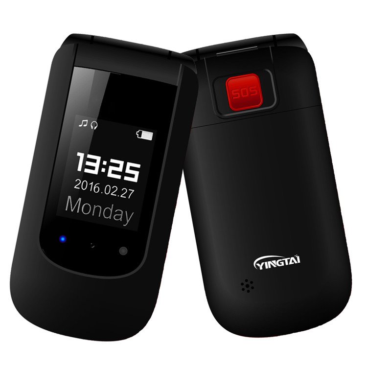 Classical big button keypad 2.4 inch qwerty keyboard flip gsm mobile phone cell phones with sos for emergency