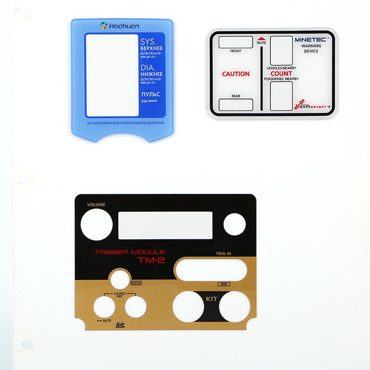 Factory Tooling Die Cutting Plastic Label Sticker Dead Decals Front Embossing Buttons Graphic Overlay with 3m Adhesive