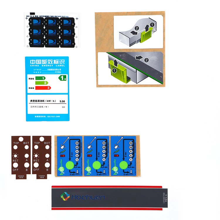 Factory Tooling Die Cutting Plastic Label Sticker Dead Decals Front Embossing Buttons Graphic Overlay with 3m Adhesive