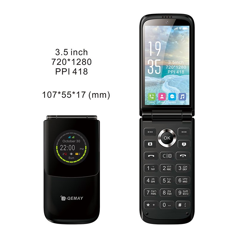 Multifunctional Strong Housing High Definition 720*1280 3.5 Inch Round Shape Display Flip LTE 4G Fold Cordless Phones