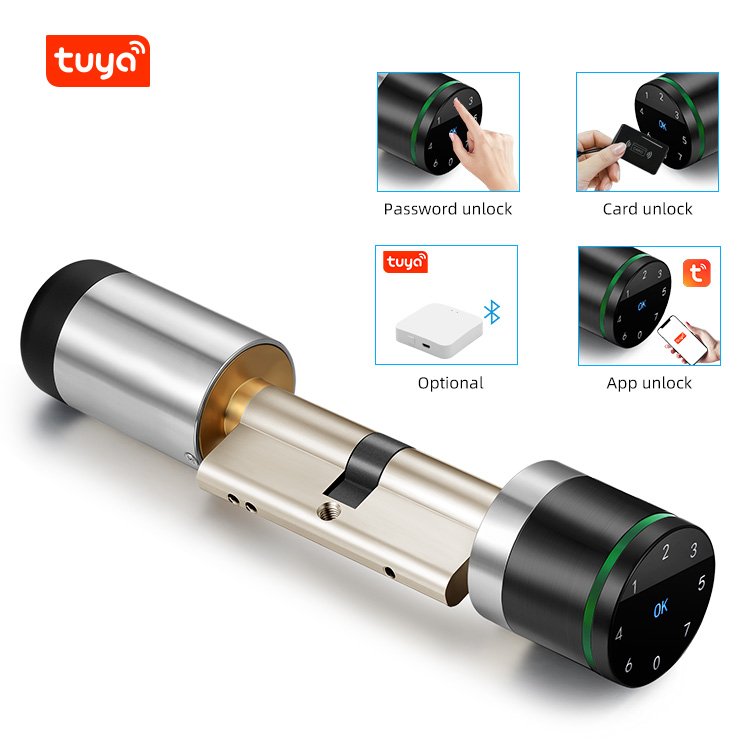 Keyless Wireless Smart Door Lock Cylinder Euro Electronic Digital Keypad Lock Cylinder