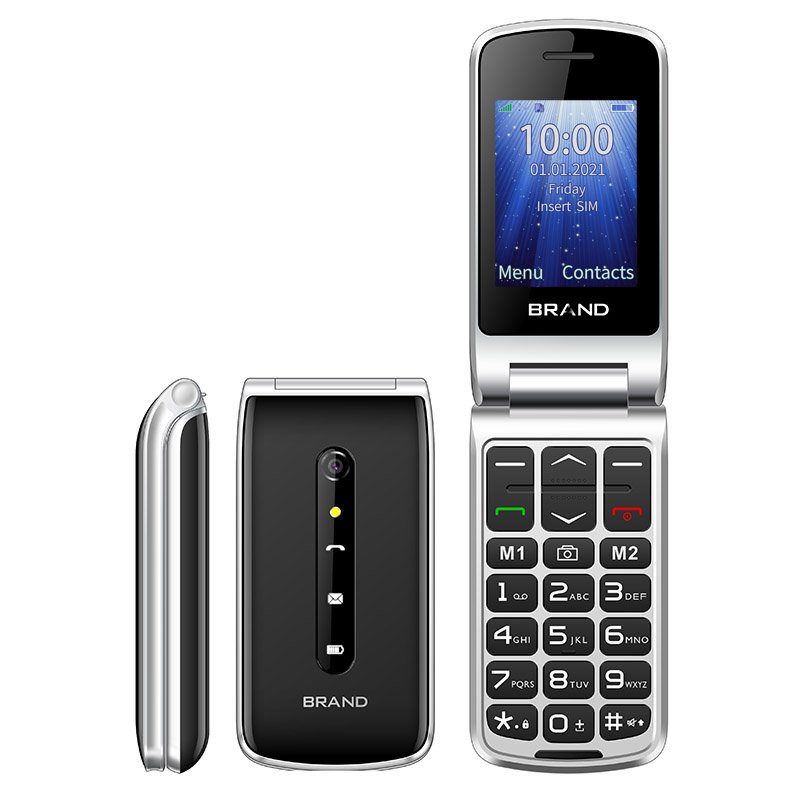 Sos Button Keypad 4g Lte Folding Phone Uniwa F247l 2.4 Inch Dual Sim Feature Flip Mobiles