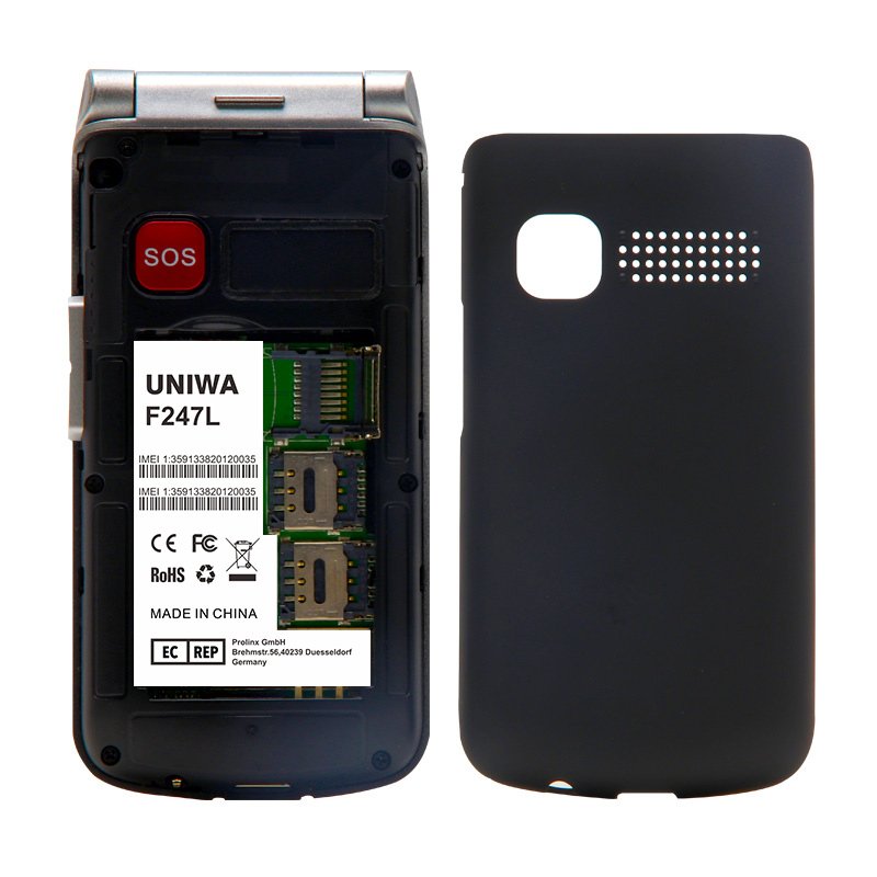 Sos Button Keypad 4g Lte Folding Phone Uniwa F247l 2.4 Inch Dual Sim Feature Flip Mobiles