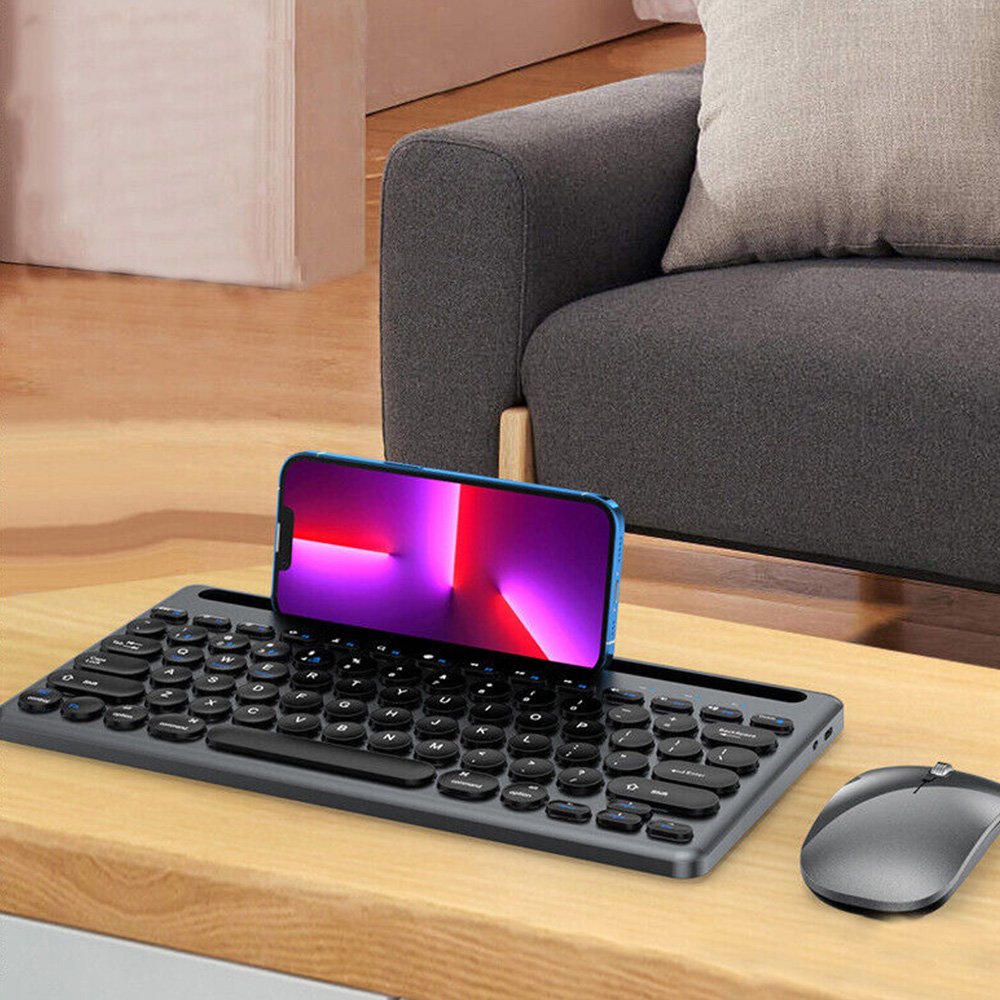 Dual Mode 2.4G Wireless Keyboard Combo Multi Device Mini BT Keyboard for Tablet and Phone iPhone iPad Android Tablet Keyboard