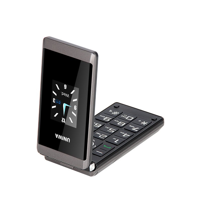 Flip feature phone 2.8 Inch Dual Screen SOS Big Button UNIWA X28 Keypad GSM Flip Wholesale Mobile Phone