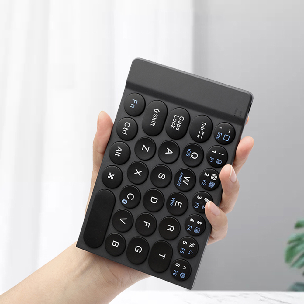 Black Thin keyboard with PU bag wireless keyboard Foldable Portable Mobile Phone Tablet Keyboard