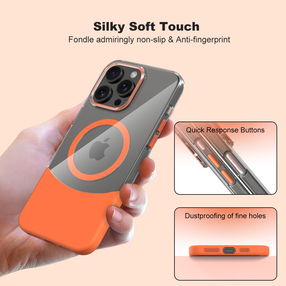 All-inclusive PC Metal Keypad Lens Oil-filled Strong Magnetic Mobile Phone Case for iPhone 16