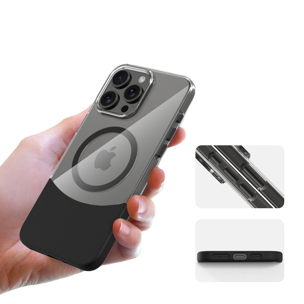 All-inclusive PC Metal Keypad Lens Oil-filled Strong Magnetic Mobile Phone Case for iPhone 16