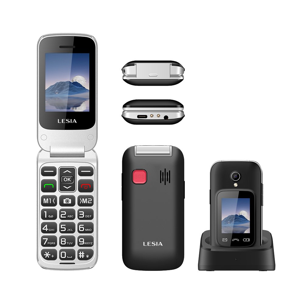 Double sim 2.4" Screen Big Font Big Button 4G Keypad android feature Mobile Phone Flip Seniors Phone With SOS Button For Elderly