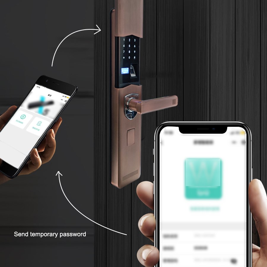 Biometric Fingerprint Safe Password Digital Keypad Epic Smart Main Door Handle Locks with Finger Print for Door