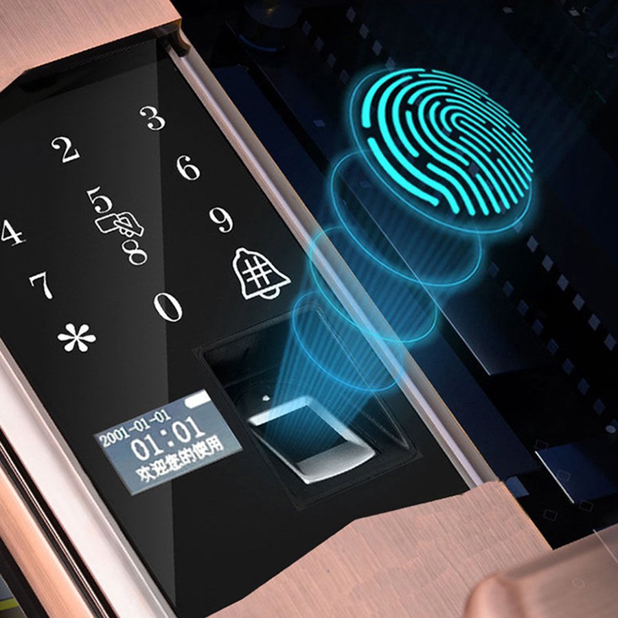 Biometric Fingerprint Safe Password Digital Keypad Epic Smart Main Door Handle Locks with Finger Print for Door