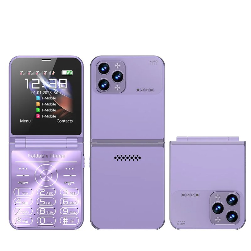 2024 New Arrival F6+ 2.4inch 2G GSM 4 sim card slot wireless FM Radio unlocked Folding Button Phone