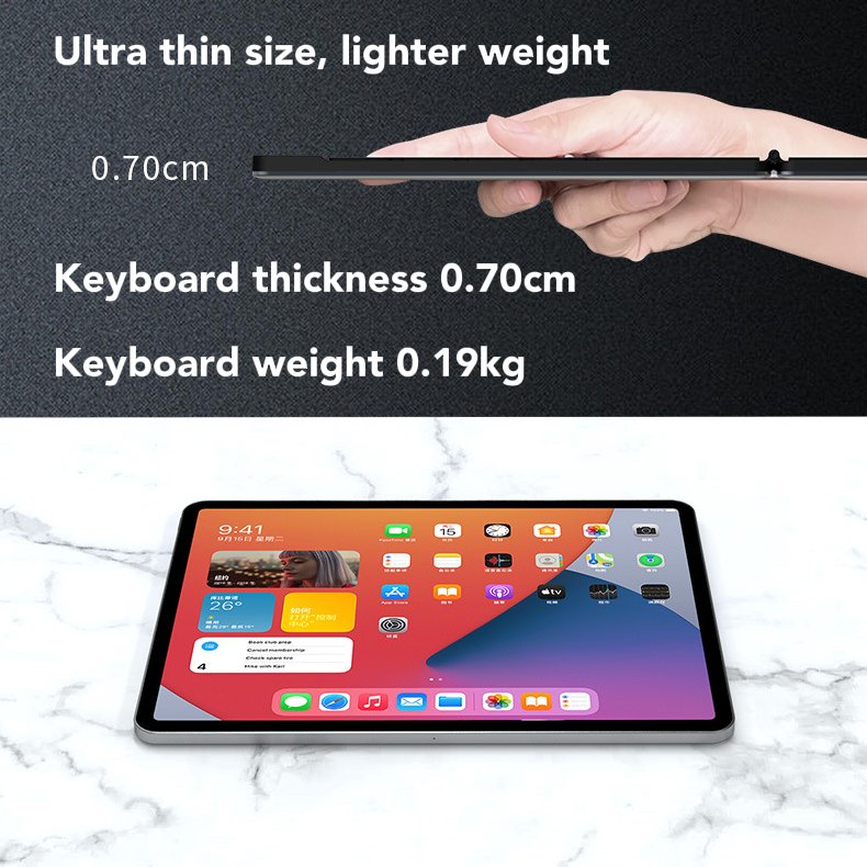 Mini Portable Foldable Wireless Mini Folding Keyboard Aluminum alloy and ABS Material 64 keys Keyboard with Number Pad