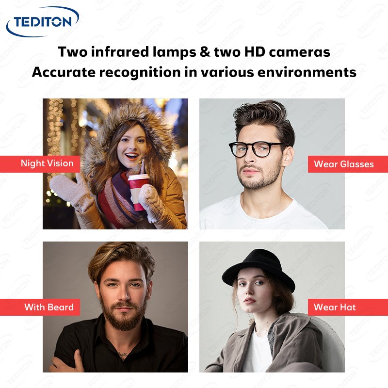 Tediton New Attendance Machine Tuya Smart APP Reader Face Recognition Access Control