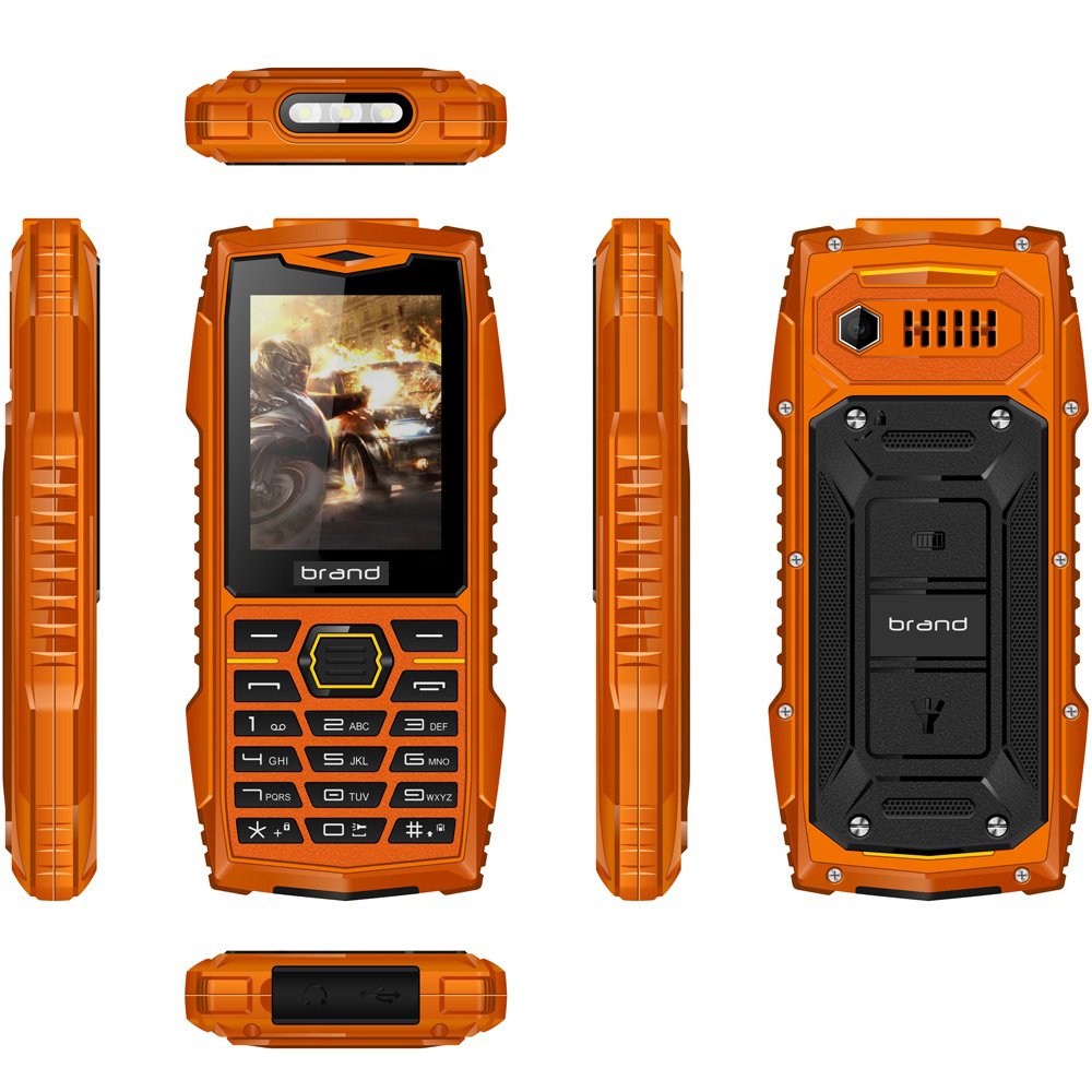 V95 Outdoor Ip68 Rugged Phone 2.4 Inch Waterproof Shockproof Dustproof Keypad Dual Sim 2g Unlocked Feature Mobile Phone
