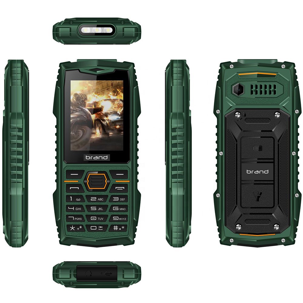 V95 Outdoor Ip68 Rugged Phone 2.4 Inch Waterproof Shockproof Dustproof Keypad Dual Sim 2g Unlocked Feature Mobile Phone