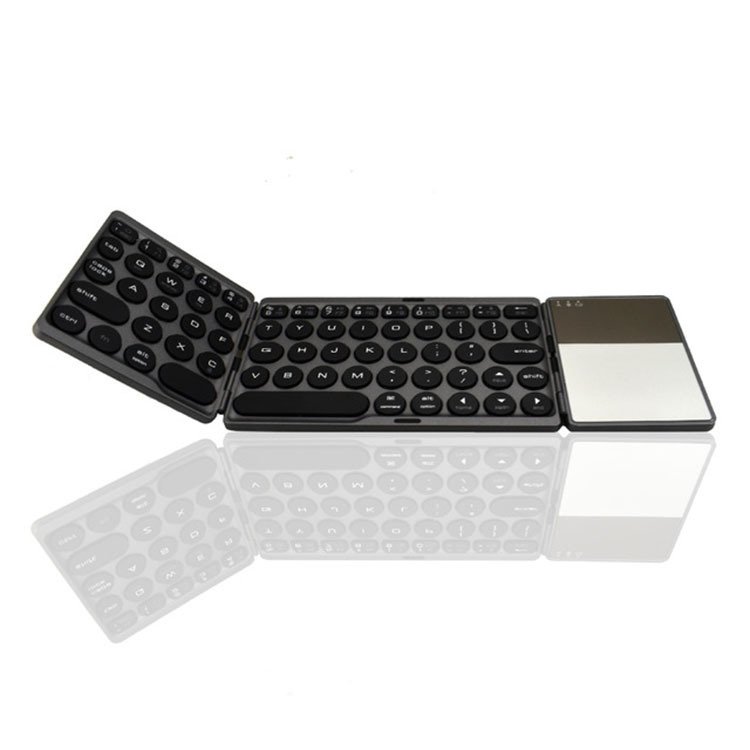 Fold Bluetooth Keyboard round Parts Hatband Tablet Keyboard Three-System Universal Touch Keyboard Cross-Border New Arrival