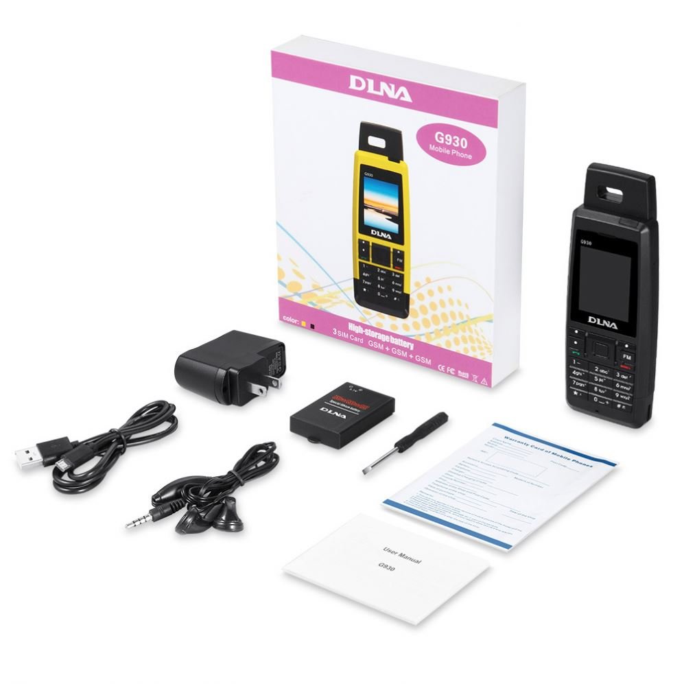 DLNA G930 GSM three sim card three standby TF card super large capacity battery external antenna