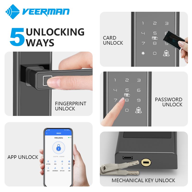Aluminum Alloy Smart Locks Keyless Keypad Remote Control Smart Locks Mobile Phone Control Digital Locks